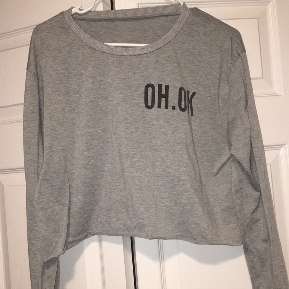 Long sleeve, crop top shirt
